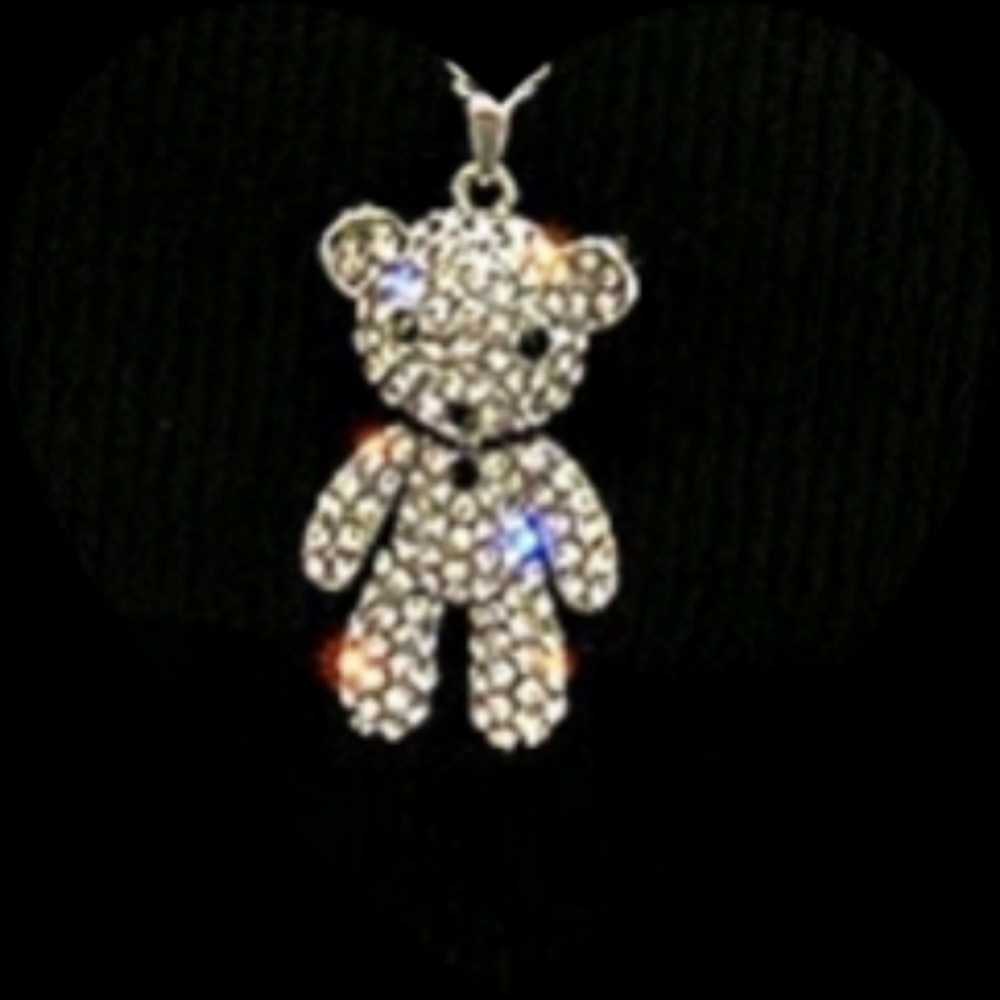 Silver Bear Pendant Necklace - Picture 4 of 5